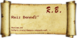 Reiz Bennó névjegykártya